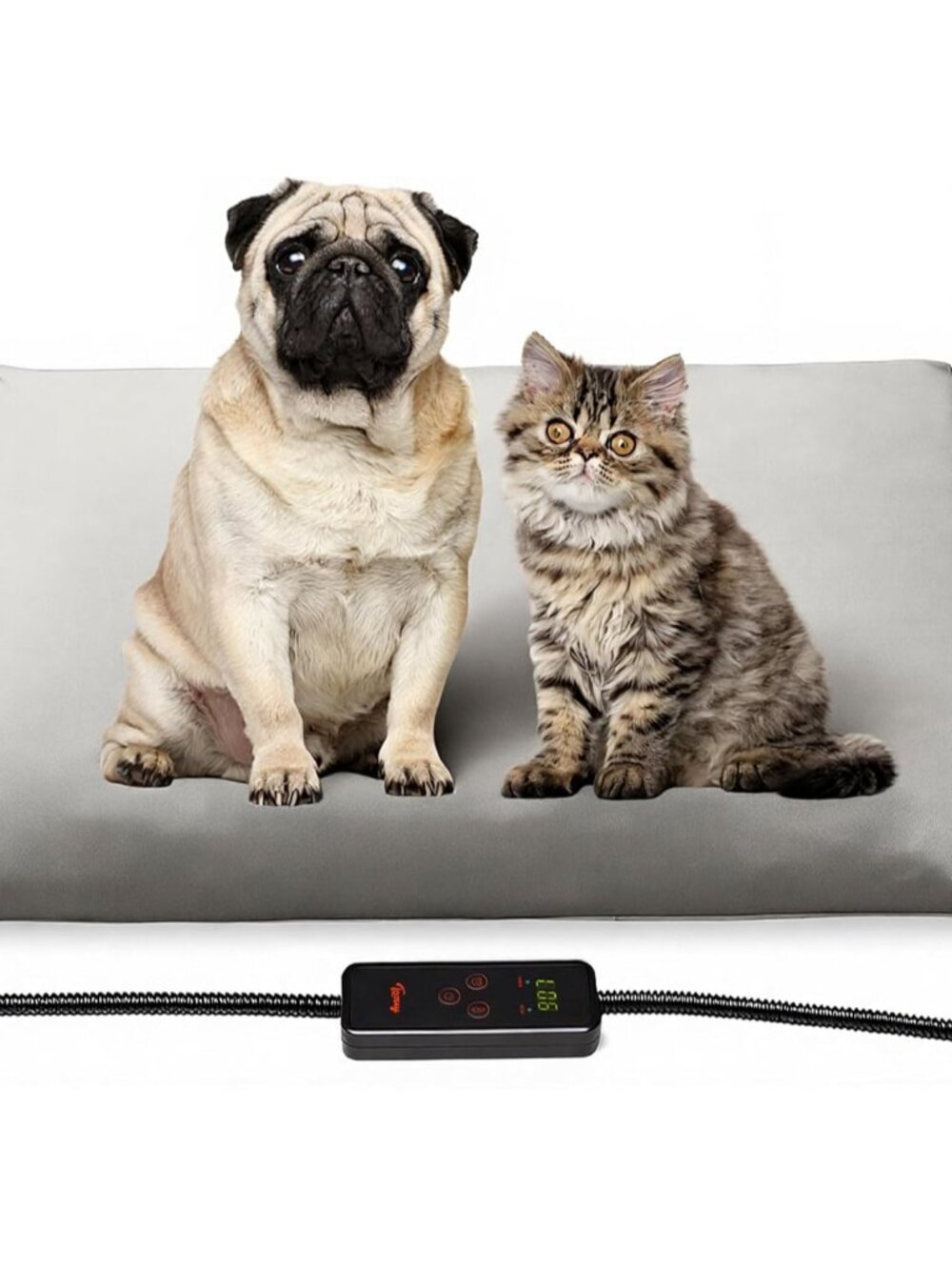 Medium Pet Heating Pad, 28x20 in, 6 Temp Settings, Timer, Waterproof, Chew-Resis